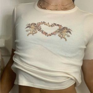 Brandy Melville Y2k Angel crop top Petite, Coquette, Y2k, 2000s, Soft girl